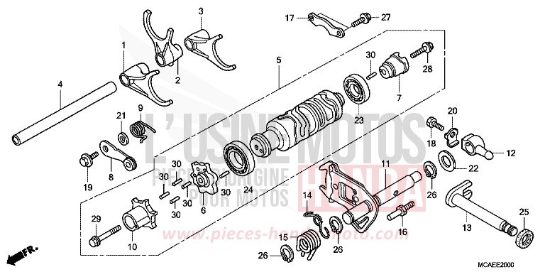 BARILLET DE SELECTION/FOURCHETTE DE SELECTION de Gold Wing GRAPHITE BLACK (NHB01) 2013